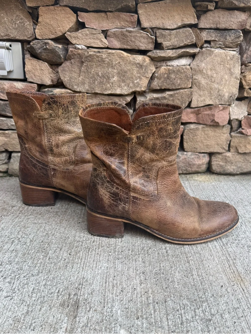 Diba True Women's Rustic Brown Leather Ankle Booties